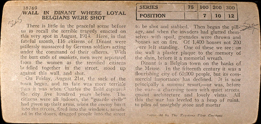 Cete 2026 01 075 18769 %22mur tachoffen%22  wall in dinant before which germans shot many  loyal belgians verso